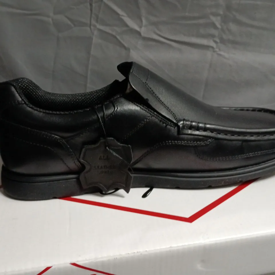 LEE COOPER WALTHAM SLIP MEN'S BLACK LEATHER SLIP-ON SHOES UK 8.5
