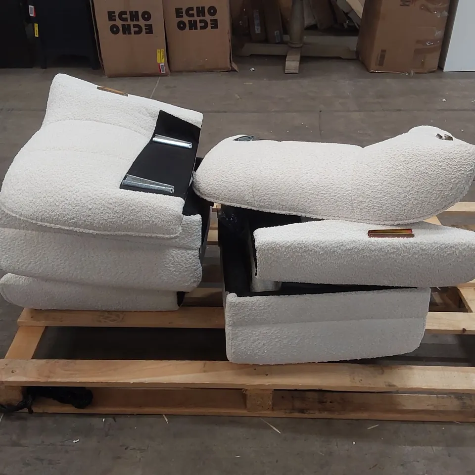 SET OF 2 UNASSEMBLED BOUCLE FABRIC CHAIRS 