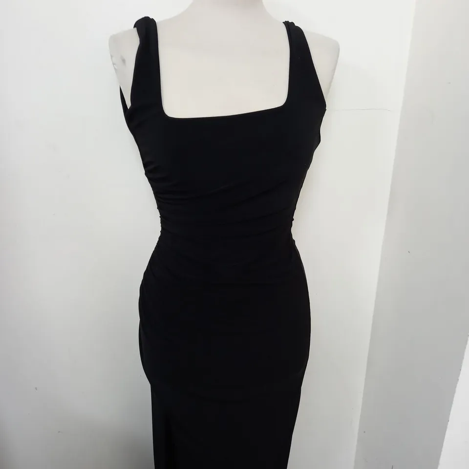 CLUB L BLACK SQUARE NECK MAXI DRESS SIZE 6