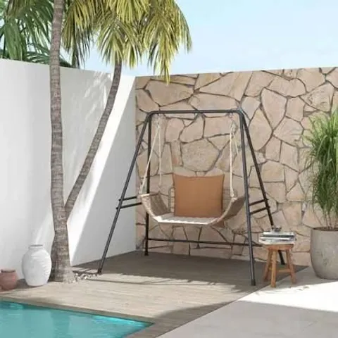 BOXED OUTSUNNY METAL HAMMOCK CHAIR STAND - BLACK - 84A-296V00BK