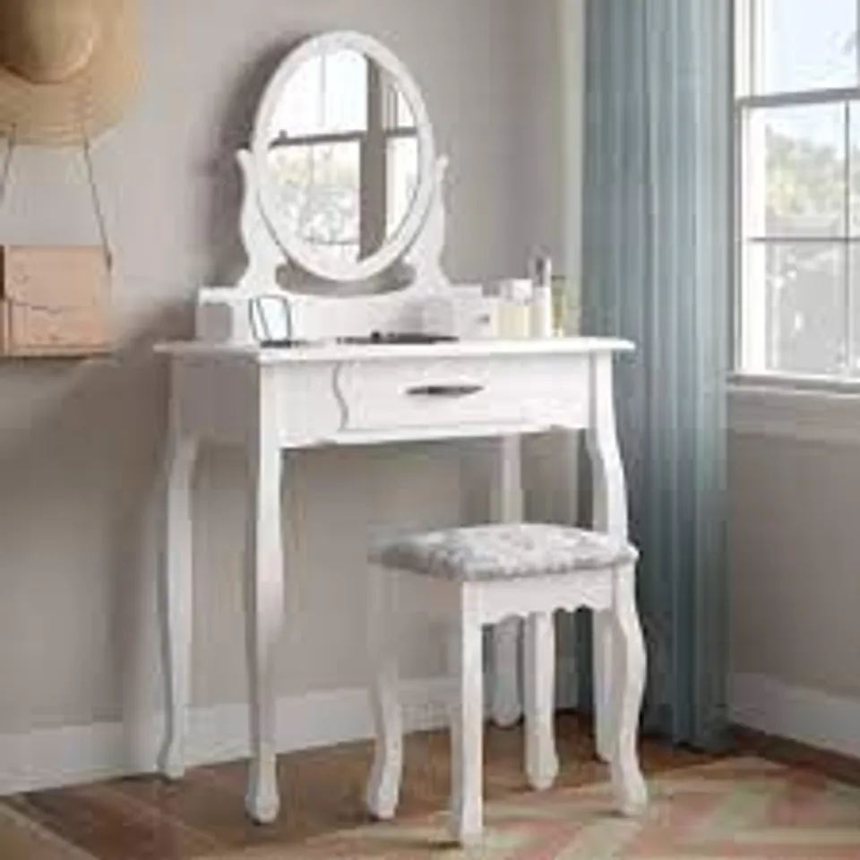 BOXED BEECROFT DRESSING TABLE SET WITH MIRROR 
