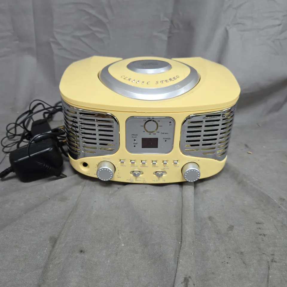 AUNA RETRO FM RADIO CD PLAYER YELLOW