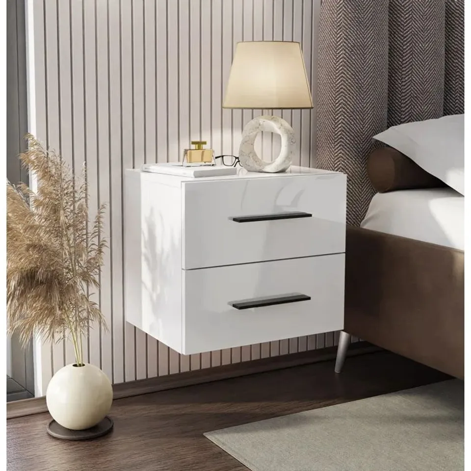 BOXED LAYLONNI 2 DRAWER BEDSIDE TABLE (1 BOX)