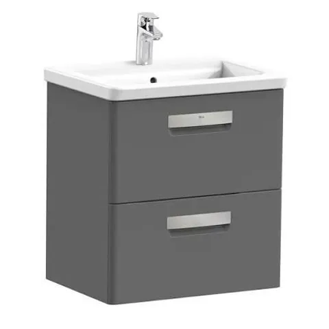 BRAND NEW BOXED ROCA THE GAP-N 600MM UNIK BASIN 327472000 & UNIT 2 DRAWERS- ANTHRACITE GREY