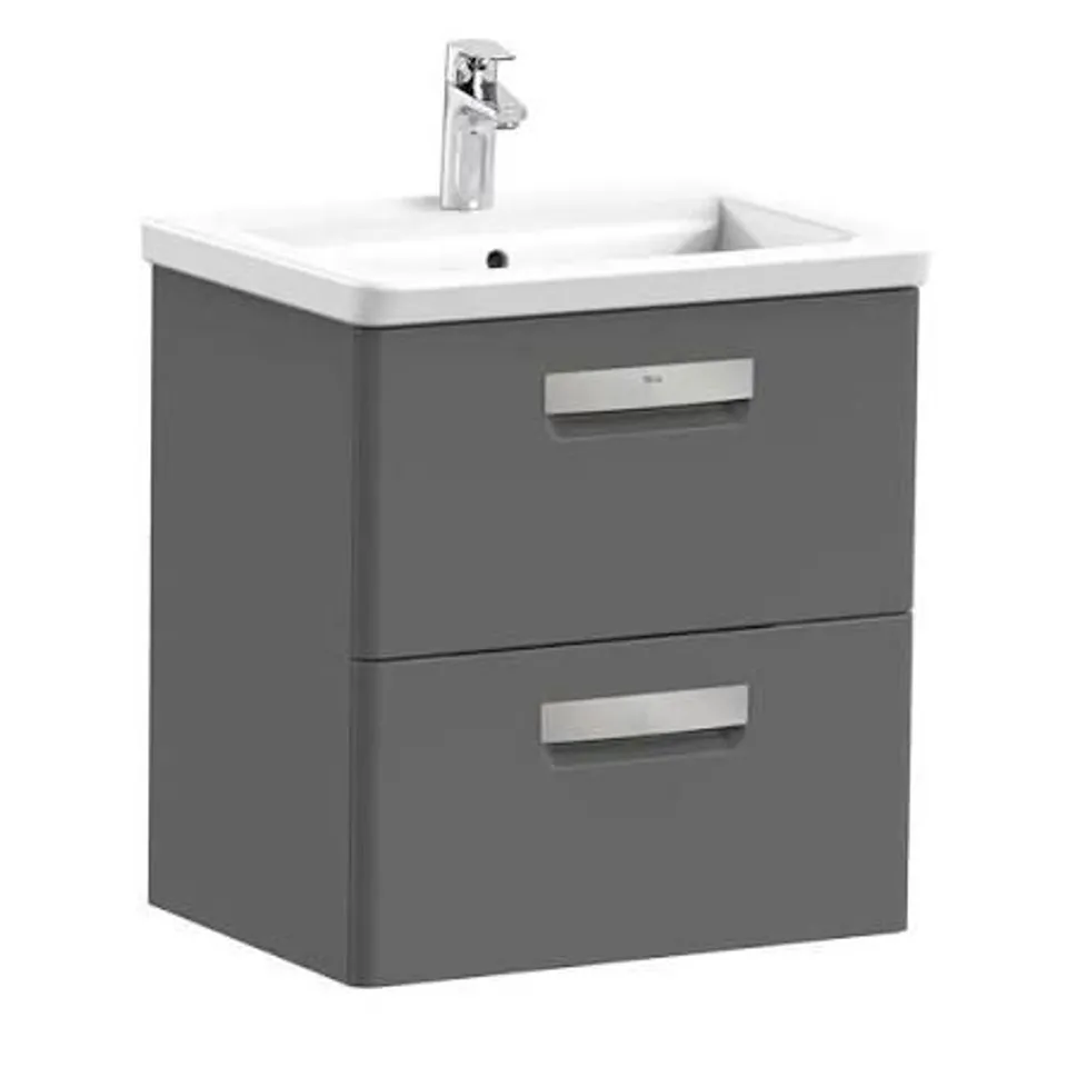 BRAND NEW BOXED ROCA THE GAP-N 600MM UNIK BASIN 327472000 & UNIT 2 DRAWERS- ANTHRACITE GREY