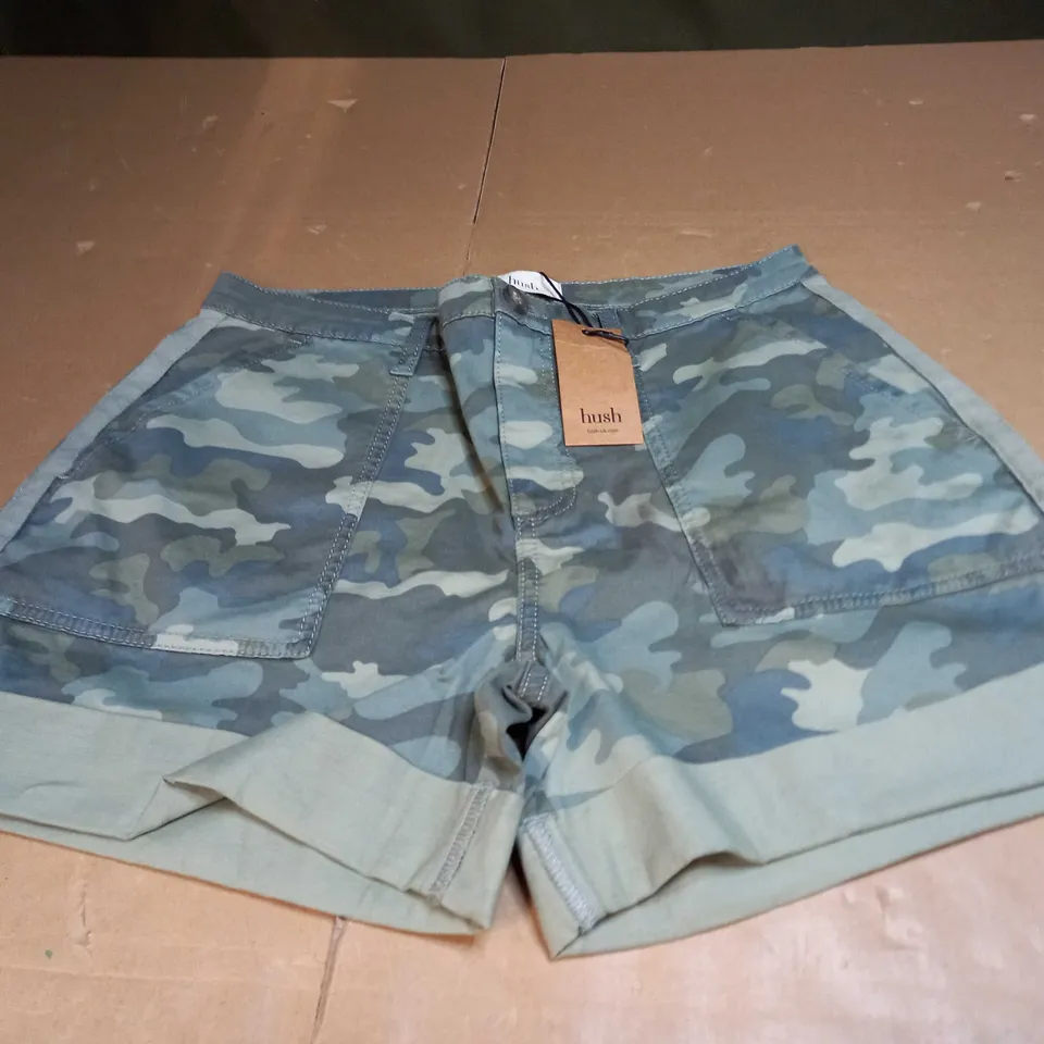 HUSH CAMO CHINO SHORTS SIZE 10