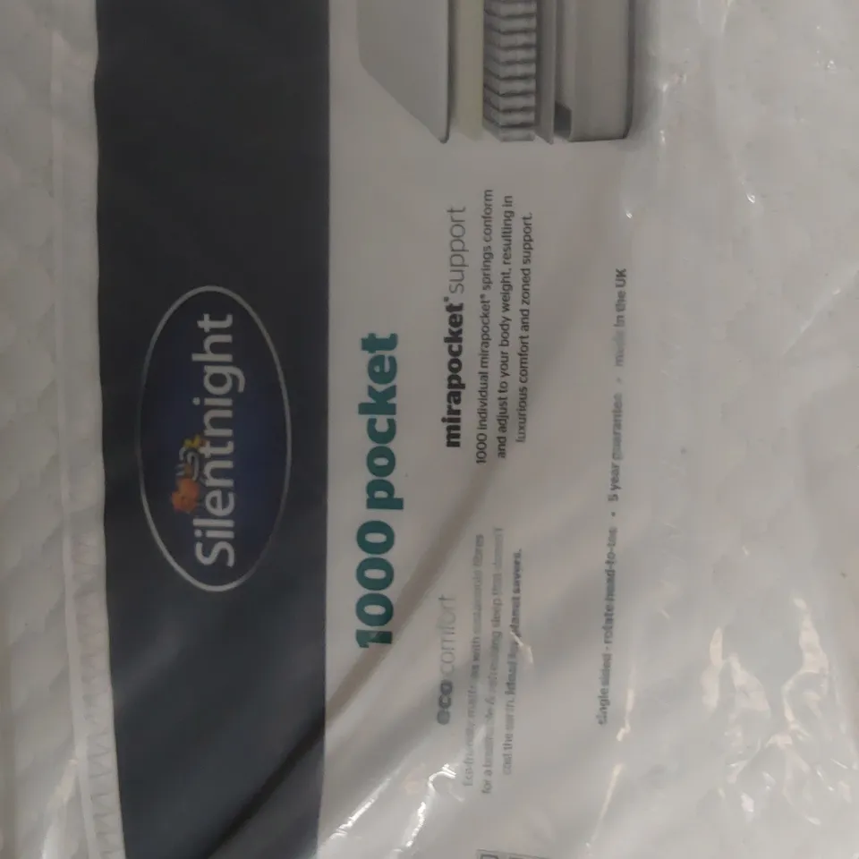 QUALITY BAGGED SILENTNIGHT 6' SUPER KINGSIZE 1000 POCKET MATTRESS