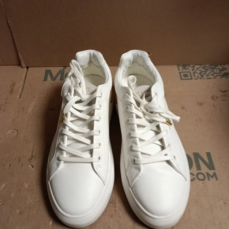 MALLET WHITE LEATHER HIGH-TOP SNEAKERS - UK SIZE 5 