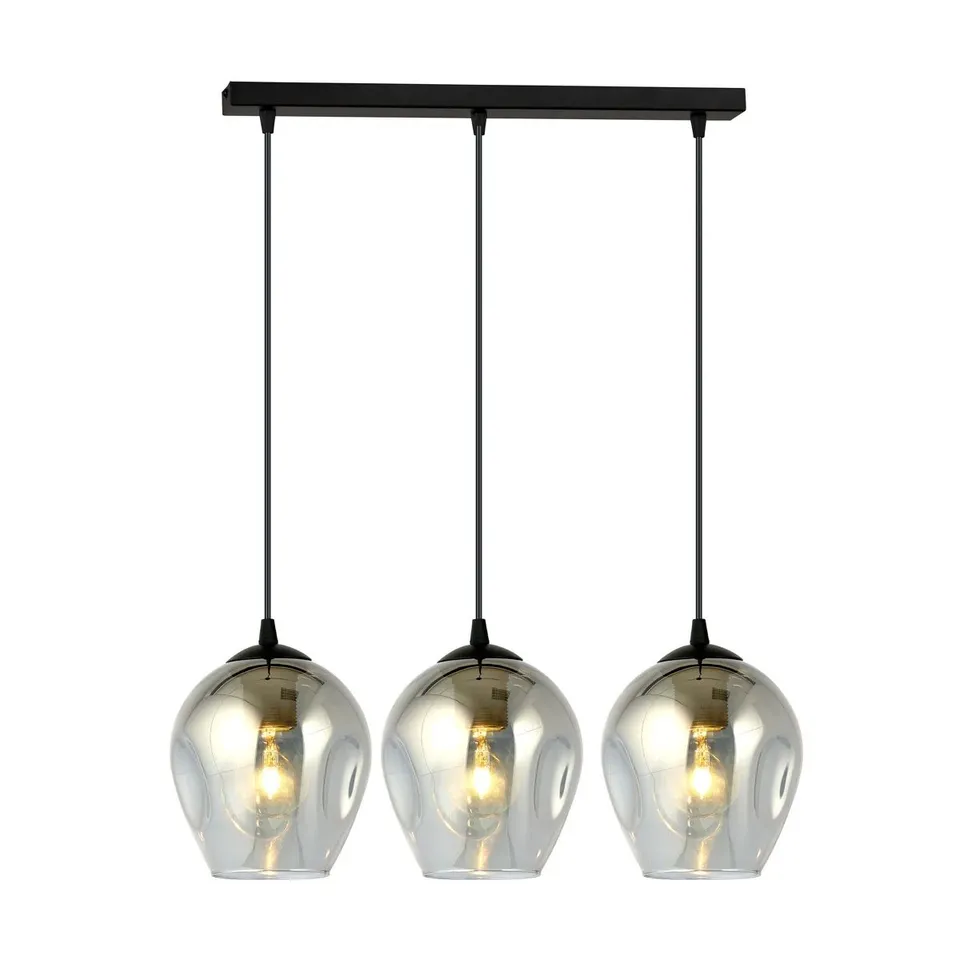 BOXED CADI-GRACE 3-LIGHT BLACK KITCHEN ISLAND PENDANT 