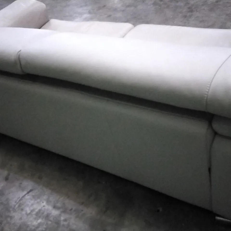 QUALITY ITALIAN DESIGNER MELO LARGE SOFA WHITE GREY LEATHER