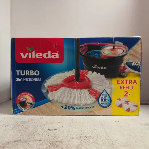 BOXED VILEDA TURBO 2IN1 MICROFIBRE MOP SET WITH BUCKET