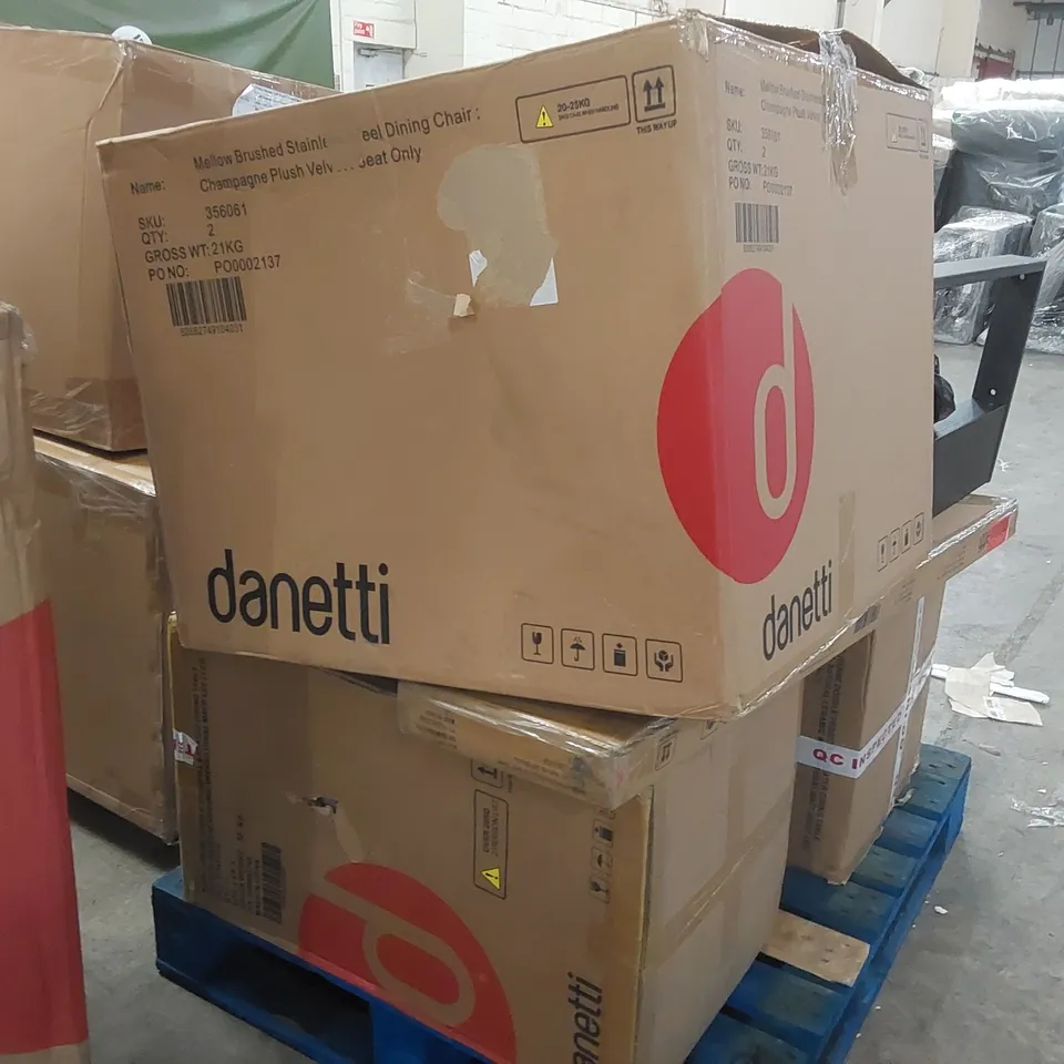 PALLET CONTAINING A LARGE ASSORTMENT OF DESIGNER FURNITURE PARTS