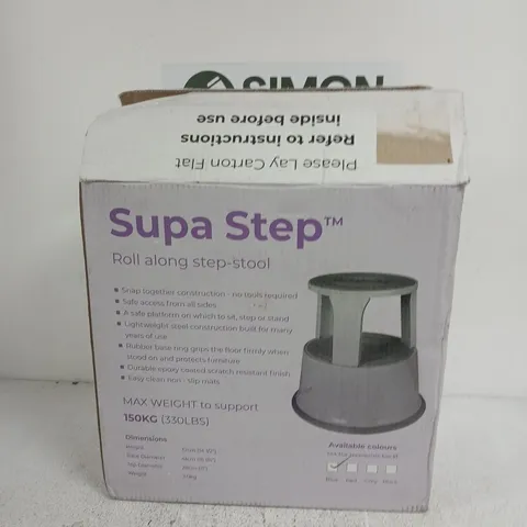 SUPA STEP ROLL-ALONG STEP-STOOL – BLUE