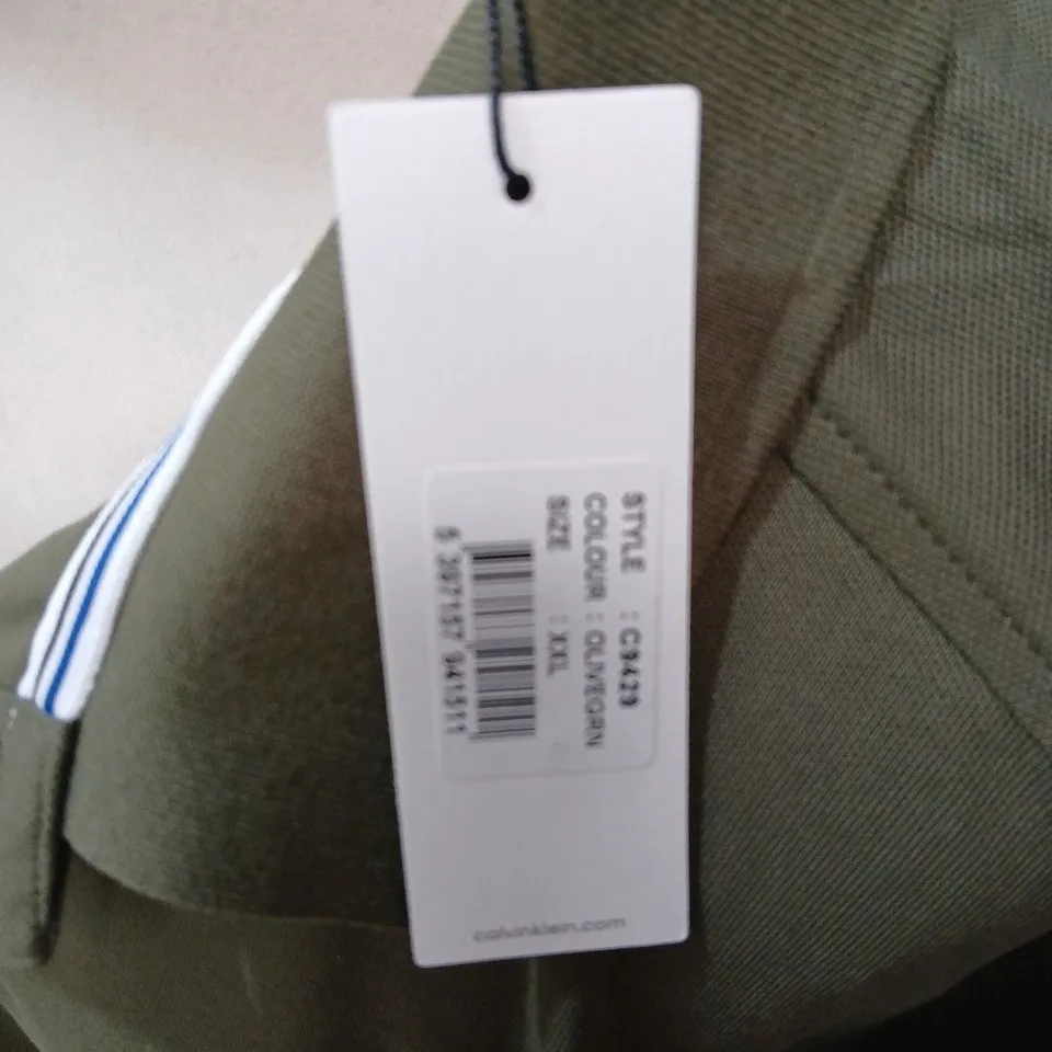 CALVIN KLEIN GOLF POLO SHIRT – OLIVE GREEN (MEN'S) - SIZE XXL