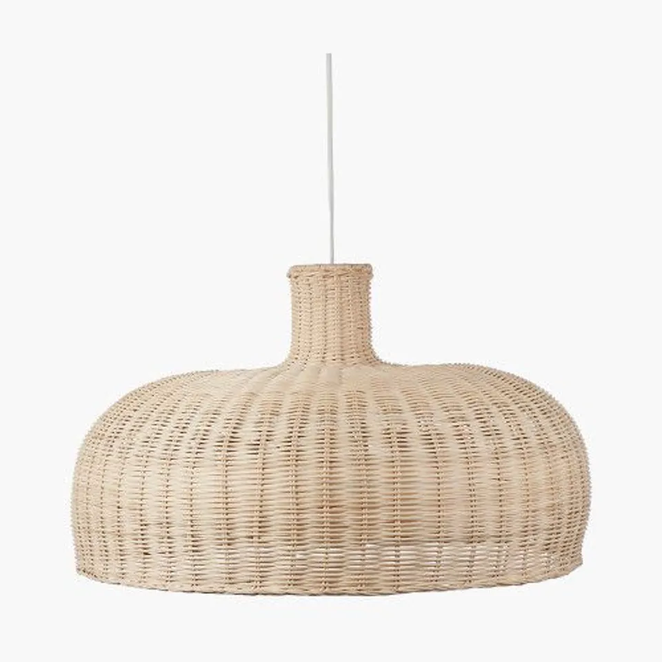 BOXED CASWELL NATURAL RATTAN DOME NON ELEC PENDANT