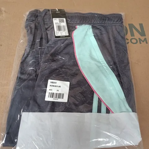 BAGGED ADIDAS MESSI SHORTS IN AURORA ONIX / SEMI FLASH AQUA - 2XL