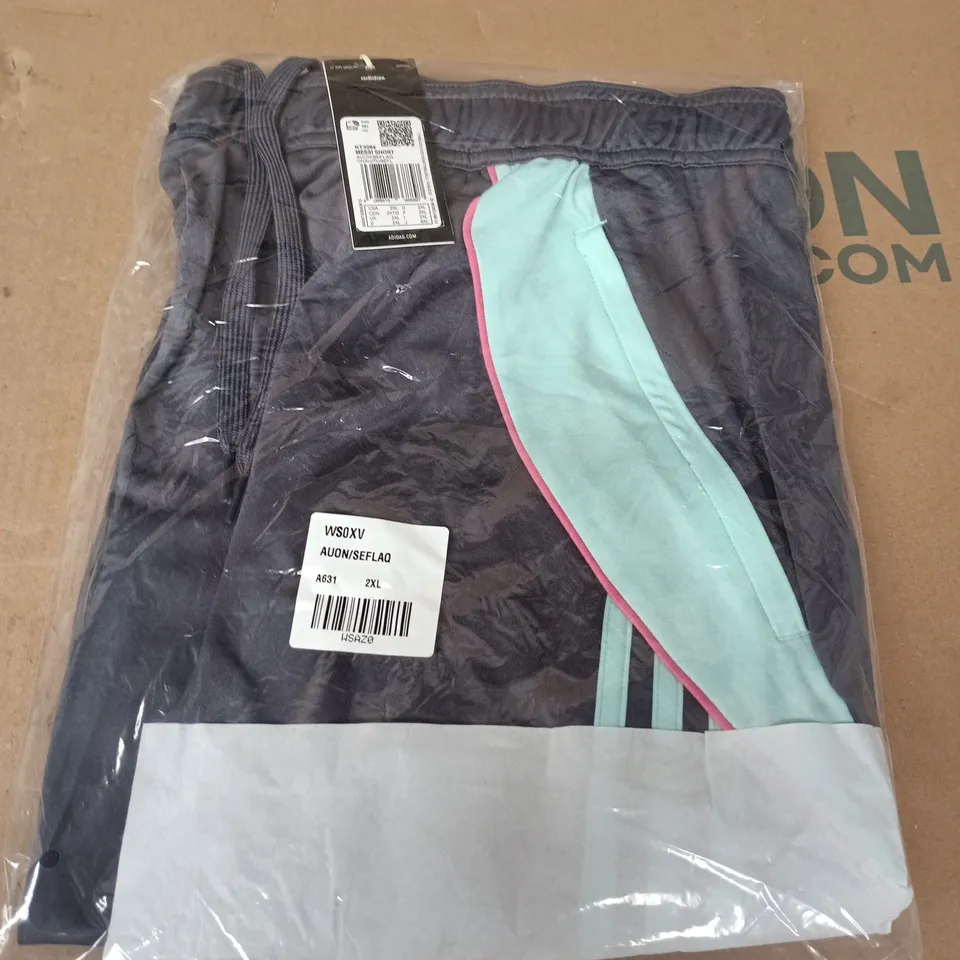 BAGGED ADIDAS MESSI SHORTS IN AURORA ONIX / SEMI FLASH AQUA - 2XL