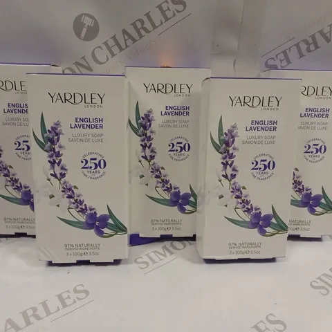 5 X BOXED YARDLEY LONDON ENGLISH LAVENDER LUXURY SOAP