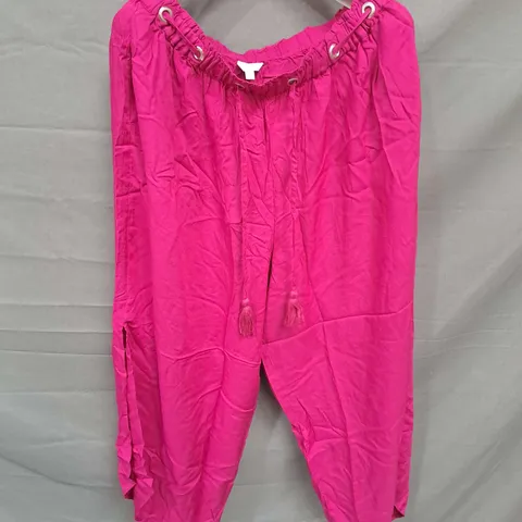 MONSOON ALANI WIDE TROUSERS IN PINK SIZE L