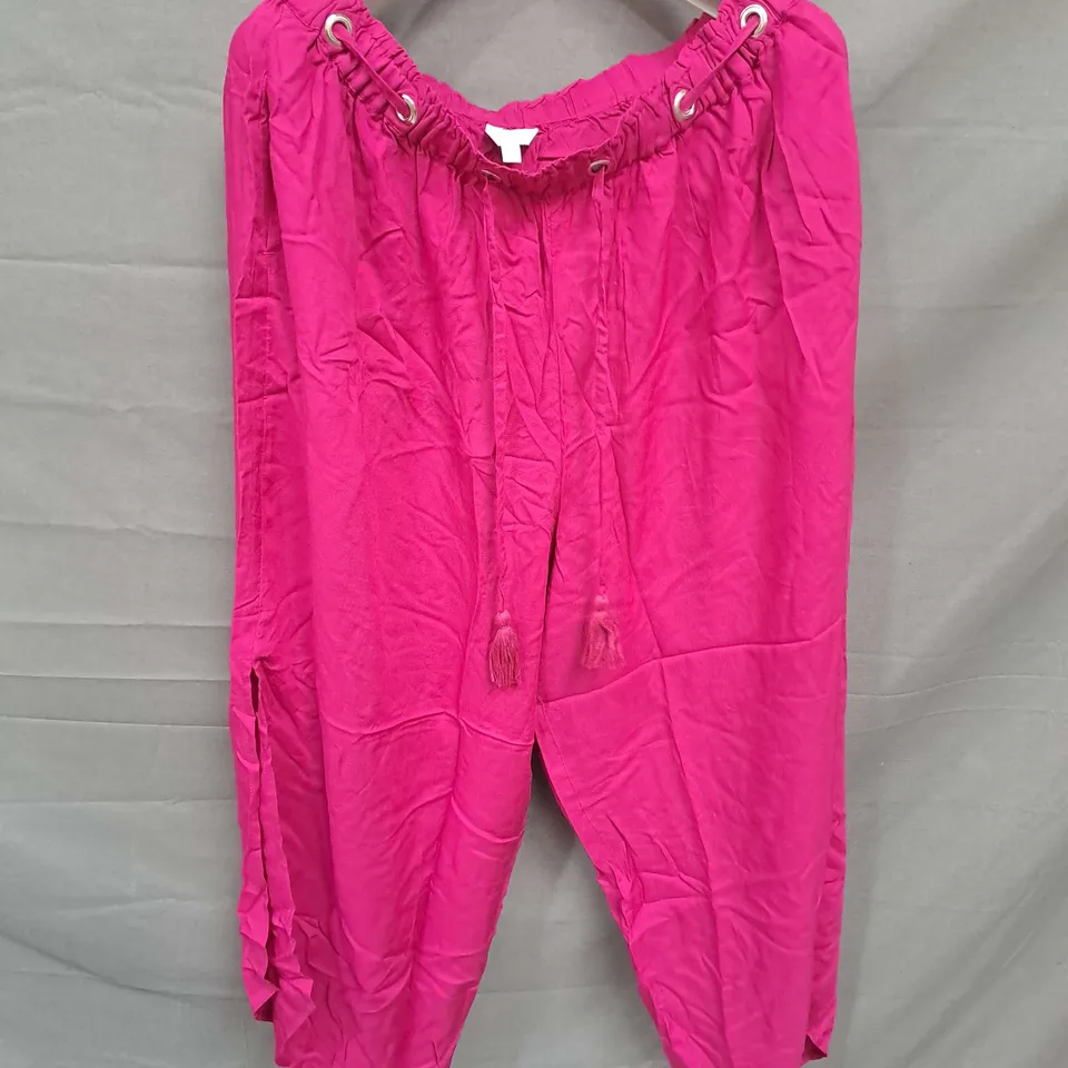 MONSOON ALANI WIDE TROUSERS IN PINK SIZE L