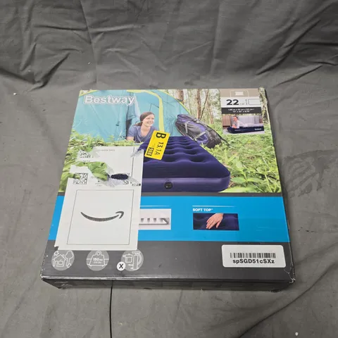 BESTWAY 22 CM DEEP INFLATABLE AIR MATTRESS – 1.85M X 0.76M X 0.22M (BOXED)