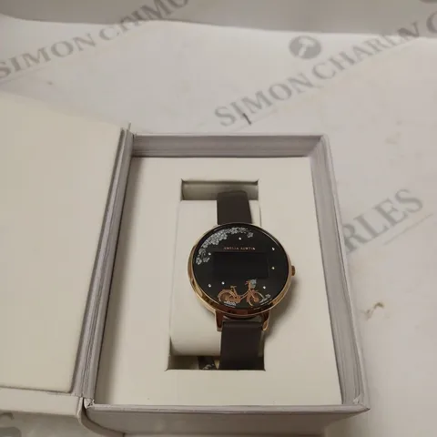 BOXED AMELIA AUSTIN GOLD DIGITAL WATCH WITH BIKE DETAIL