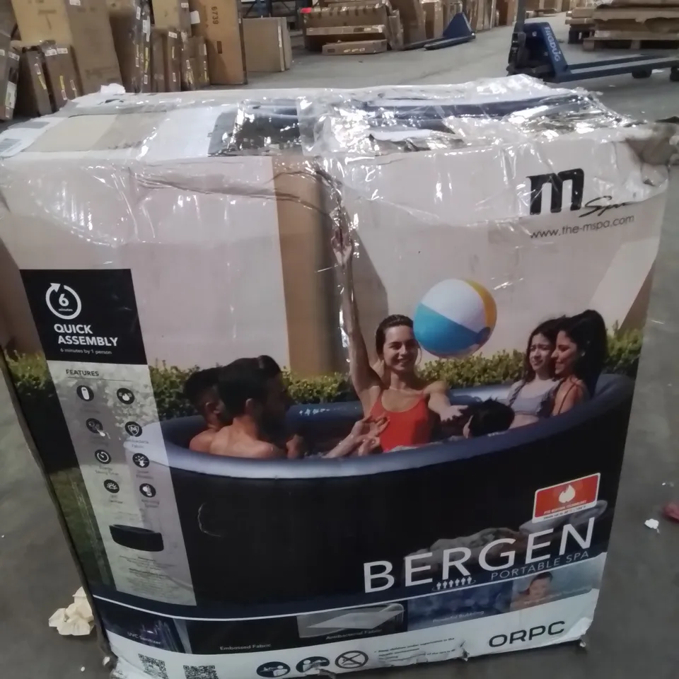 BOXED BERGEN PORTABLE SPA FOR INDOOR AND OUTDOOR USE