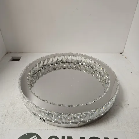 CRYSTAL RING CEILING LIGHT FITTING WITH MIRRORED CENTRE