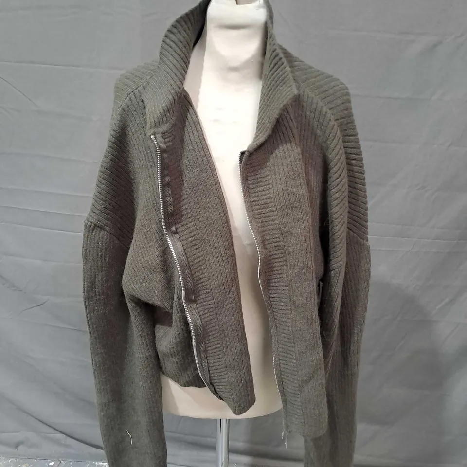 MISSPAP KNITTED ZIP THROUGH CARDIGAN - LARGE
