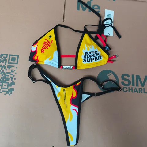 SUPER WOMEN'S FLAME PRINT BIKINI SET SIZE MEDIUM