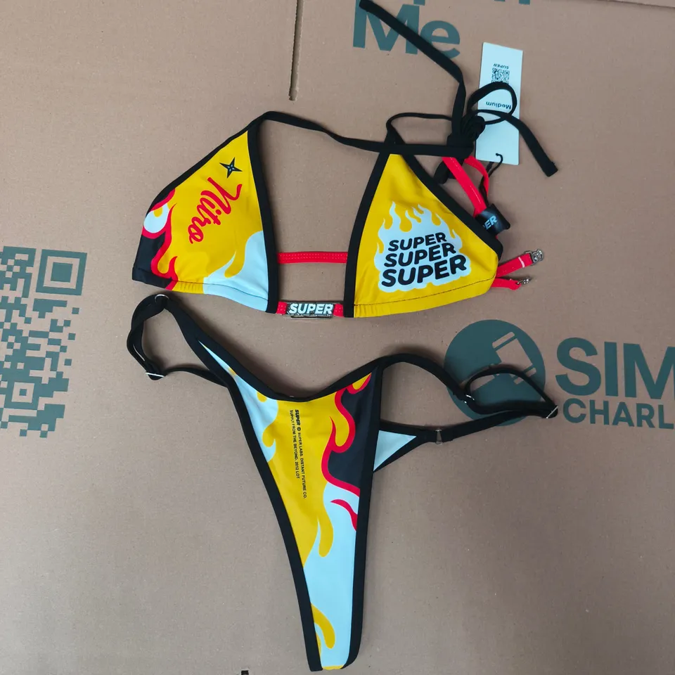 SUPER WOMEN'S FLAME PRINT BIKINI SET SIZE MEDIUM