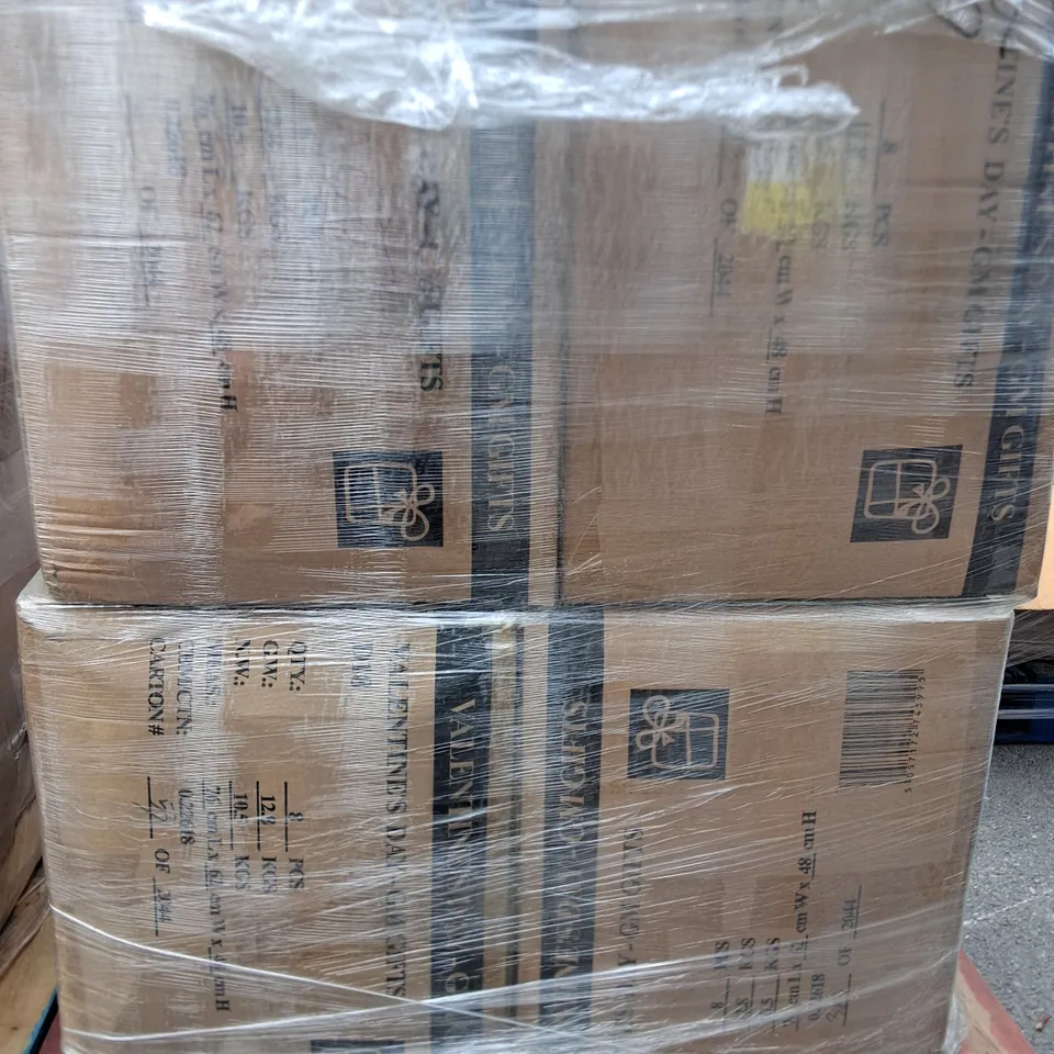 PALLET CONTAINING APPROXIMATELY 32 BRAND NEW WITH LOVE VALENTINES PLUSHY BEARS - ASSORTED COLOURS 
