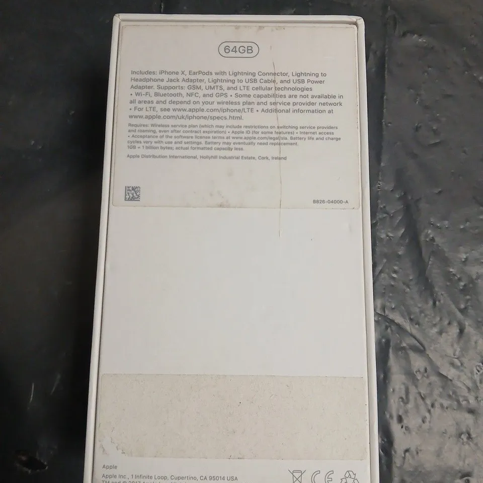 APPLE IPHONE X 64GB – BLACK, BOXED WITH CABLE & ADAPTER