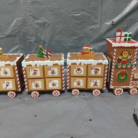 BOXED THREE KINGS GINGERBREAD TRAIN LIGHT UP ADVENT CALENDAR