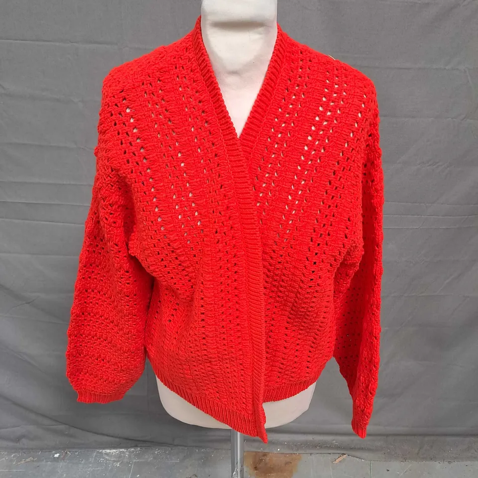 HUSH PIXIE KNITTED EDGE TO EDGE COTTON CARDIGAN - SMALL