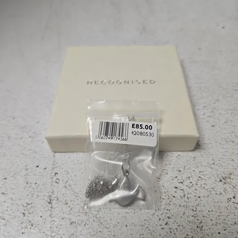 RECOGNISED DOVE PENDANT & FINE CHAIN NECKLACE, SILVER