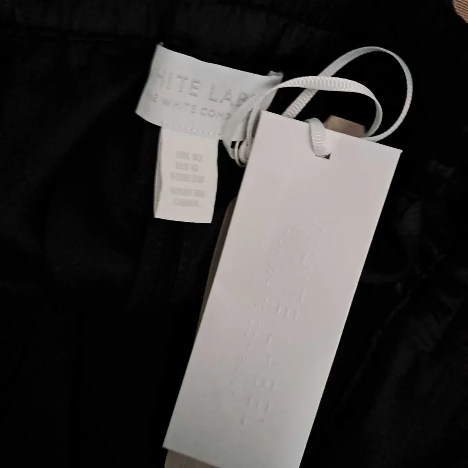 THE WHITE STUFF SIDE STRIPE STRAIGHT LEG TROUSERS IN BLACK - SIZE 10