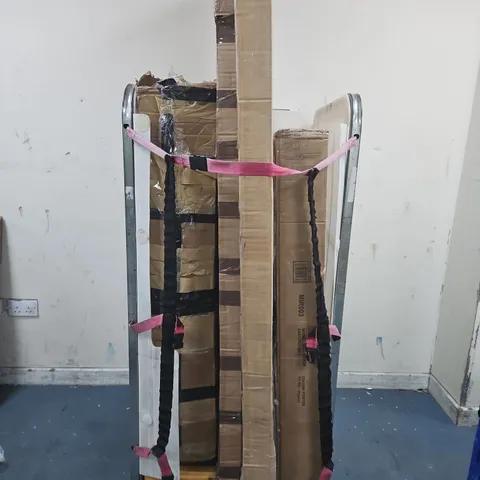 APPROXIMATELY 4 ASSORTED DAMAGED ITEMS TO INCLUDE MIRRORS, OUTDOOR FURNITURE SET - COLLECTION ONLY