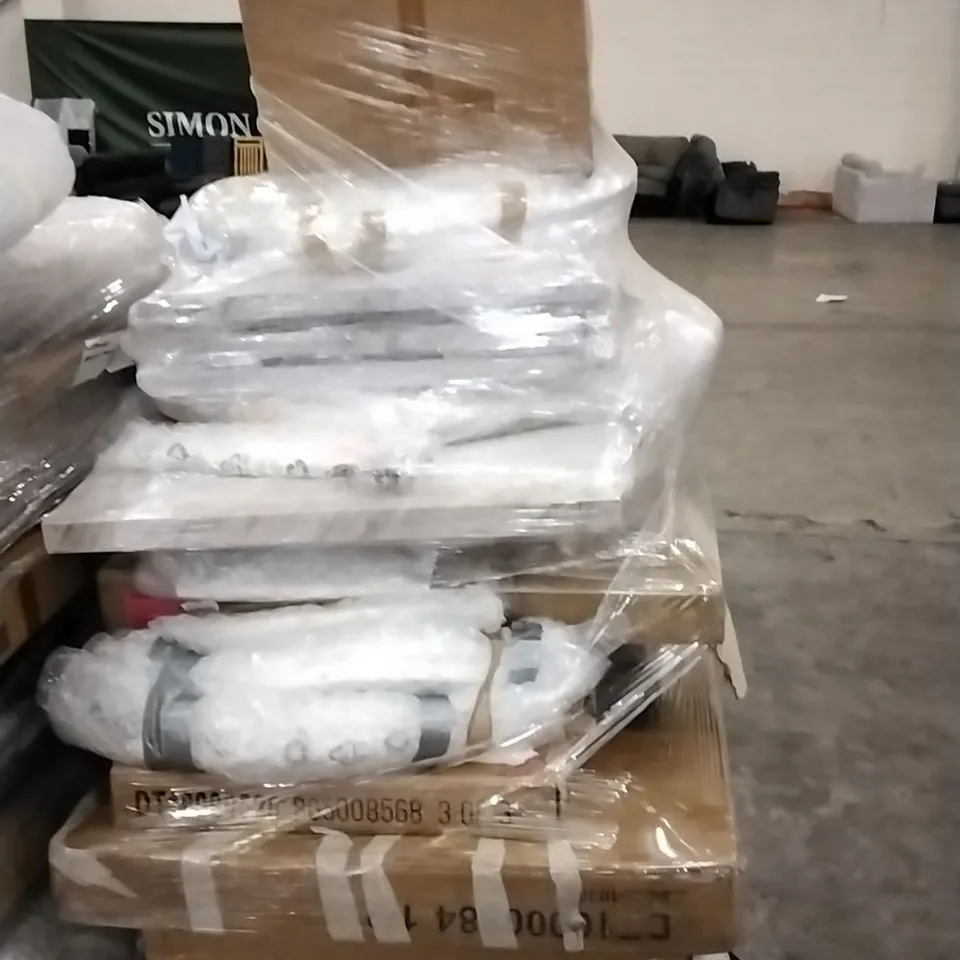 PALLET OF ASSORTED BOXED DINING TABLE PARTS