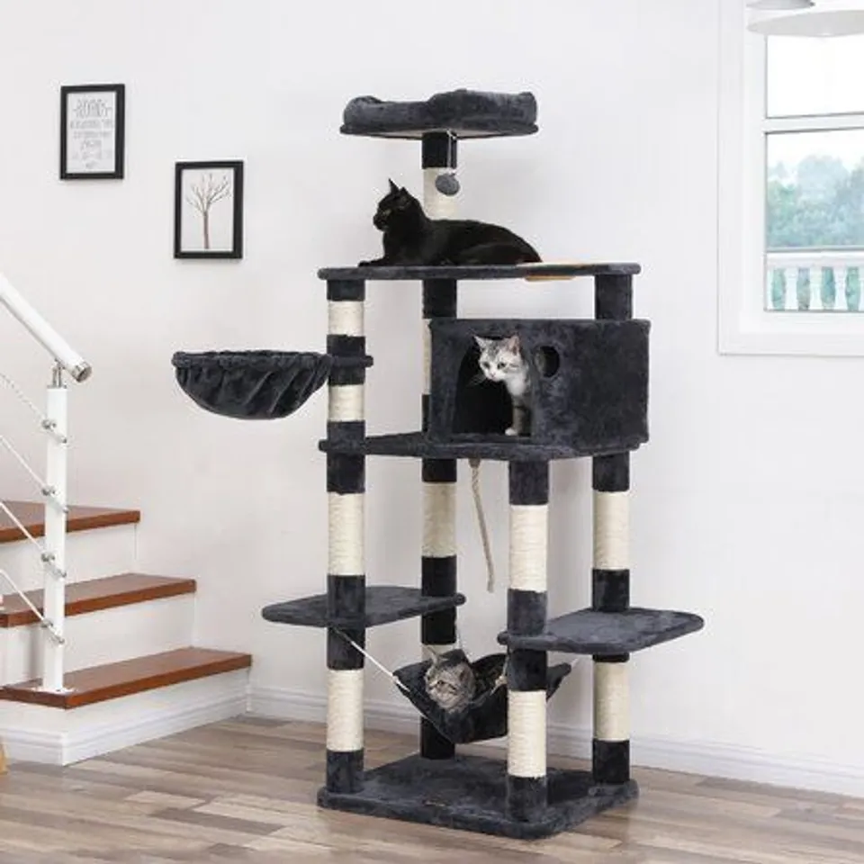 BOXED 164CM BARKING CAT TREE - SMOKY GREY FINISH