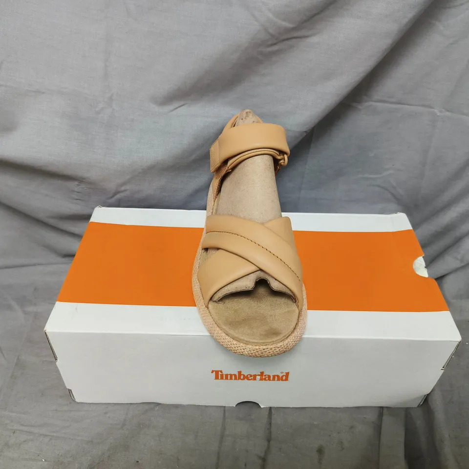 TIMBERLAND BELMAR WAVES BACKSTRAP SANDAL – WOMEN’S BEIGE UK5, FULL-GRAIN LEATHER