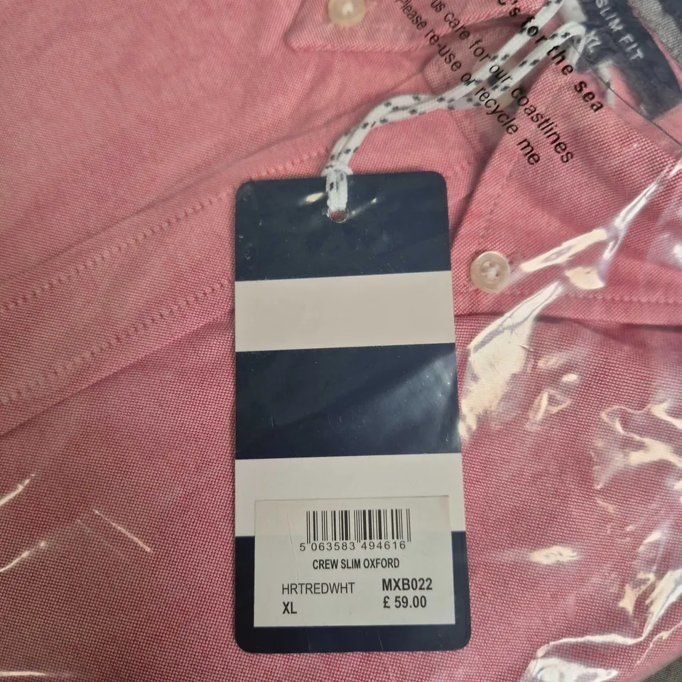 CREW CLOTHING COMPANY SLIM OXFORD POLO SHIRT – PINK – SLIM FIT – XL