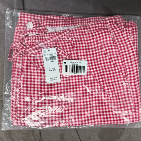 HOLLISTER RED GINGHAM SLUB PANTS SIZE XL