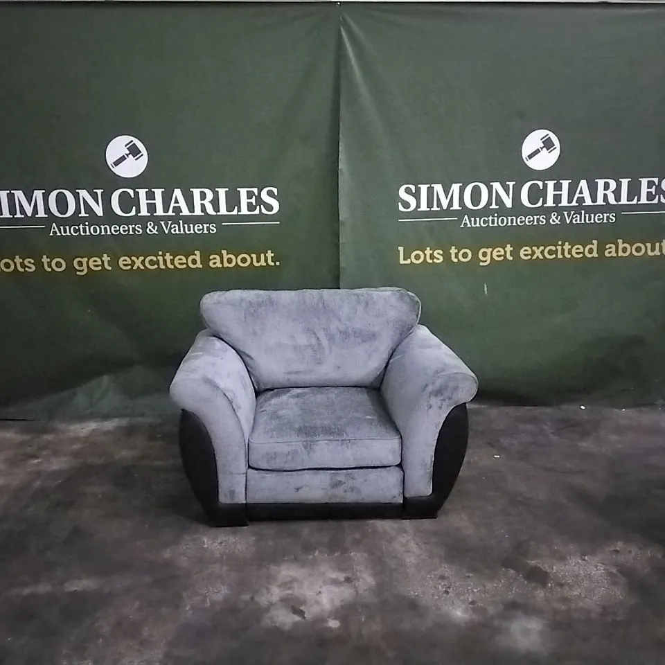 Quality designer fabric Upholstered Armchair grey 