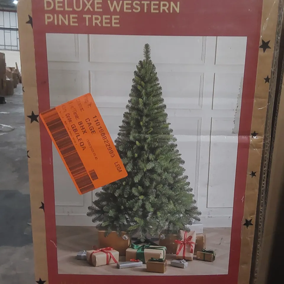BOXED 6FT TALL DELUXE WESTERN PINE ARTIFICIAL CHRISTMAS TREE