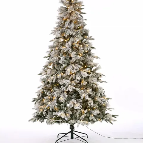 7FT HIGH MOOR FLOCKED PRE LIT CHRISTMAS TREE - COLLECTION ONLY