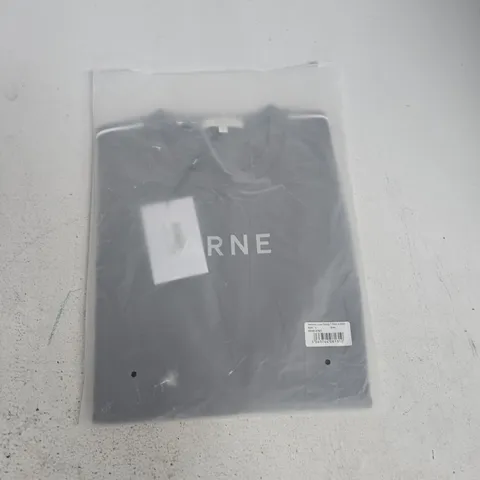 BAGGED ARNE EVERYDAY LUXE PIPING T-SHIRT IN GREY - L