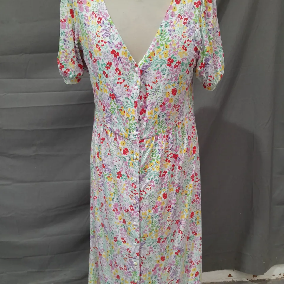 CREW CLOTHING COMPANY FLORAL DRESS IN MULTICOLOUR SIZE 10