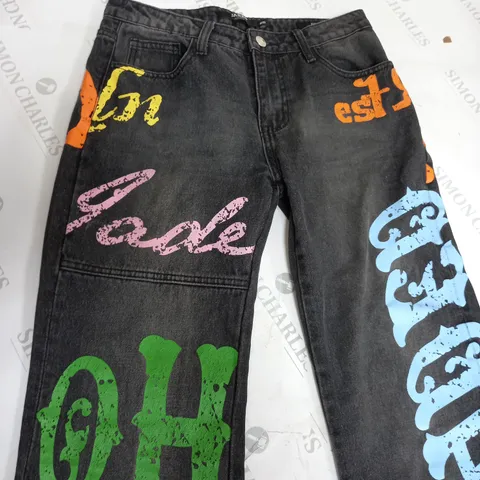 JADED LOGO PRINT FLARED JEANS - W25