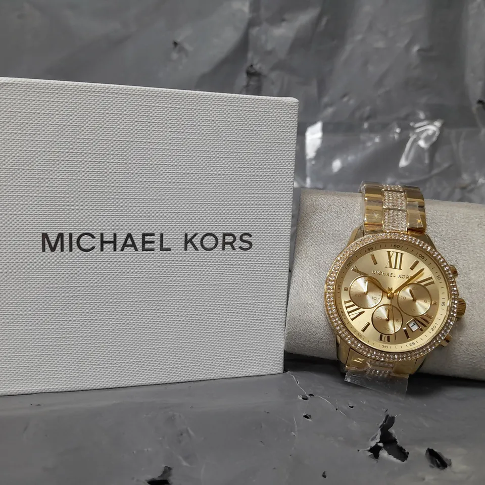 MICHAEL KORS BRYNN CHRONOGRAPH GOLD-TONE STAINLESS STEEL WATCH